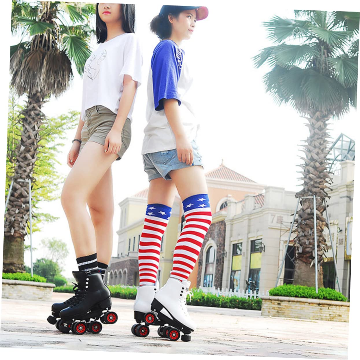 KOMBIUDA Skate Wheel Roller 95a Hardness Double Row Roller Wheels for Boys and Girls 4 Wheels Set Sturdy and Smooth for Roller Sports