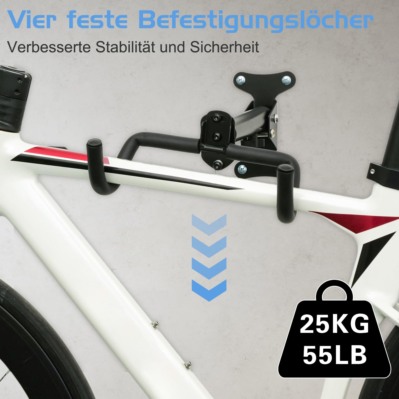 CYFIE Fahrrad Wandhalterung 25kg Tragfähigkeit, für Garage Keller Wohnung