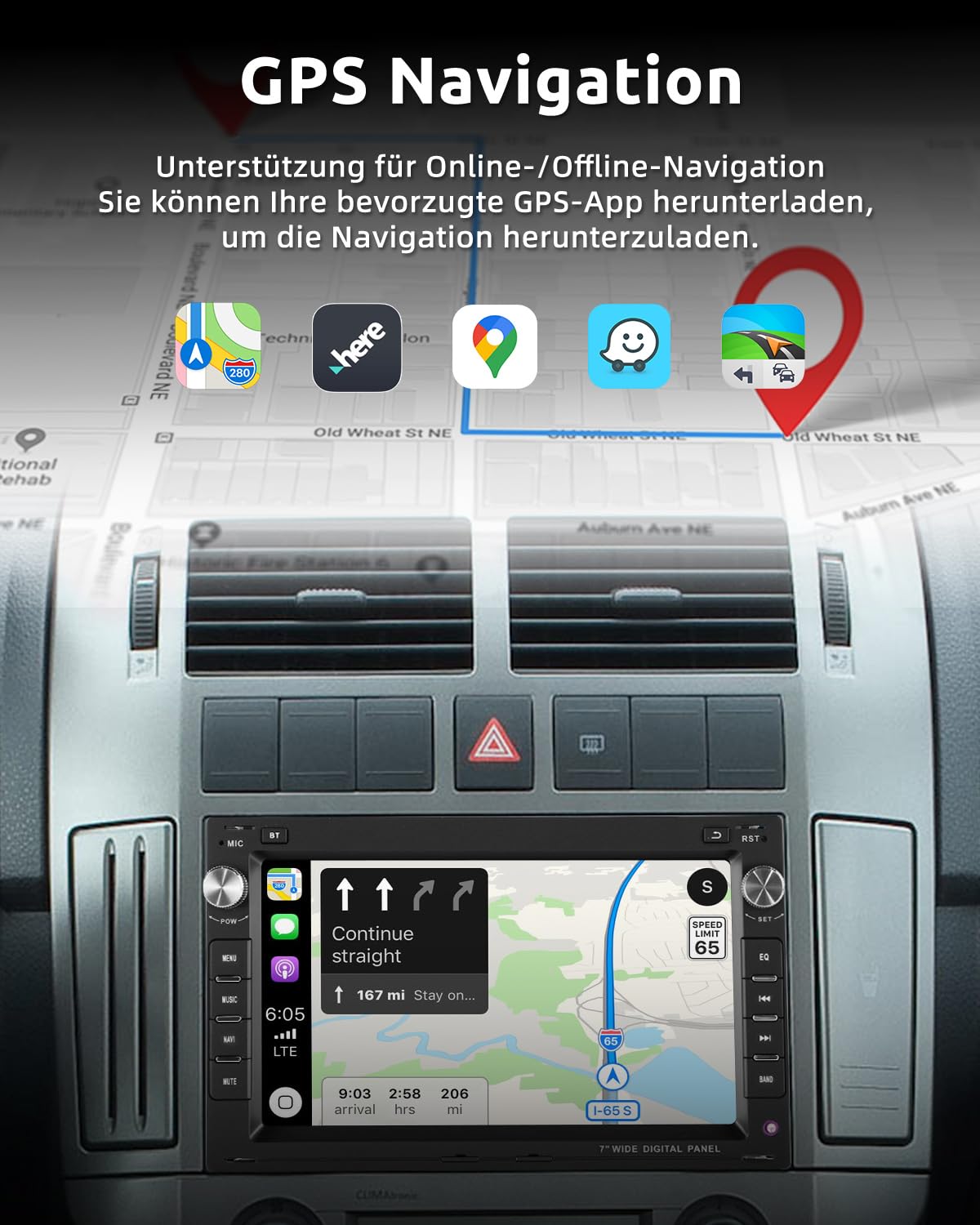 ESSGOO 4+64G Wireless CarPlay Android Auto Autoradio Für VW Polo MK3/4 9N Golf 4 Passat B5 T5 Seat Skoda,Android 15 Bluetooth Radio mit 7 Zoll Touchscereen FM RDS GPS Navi WiFi - 4