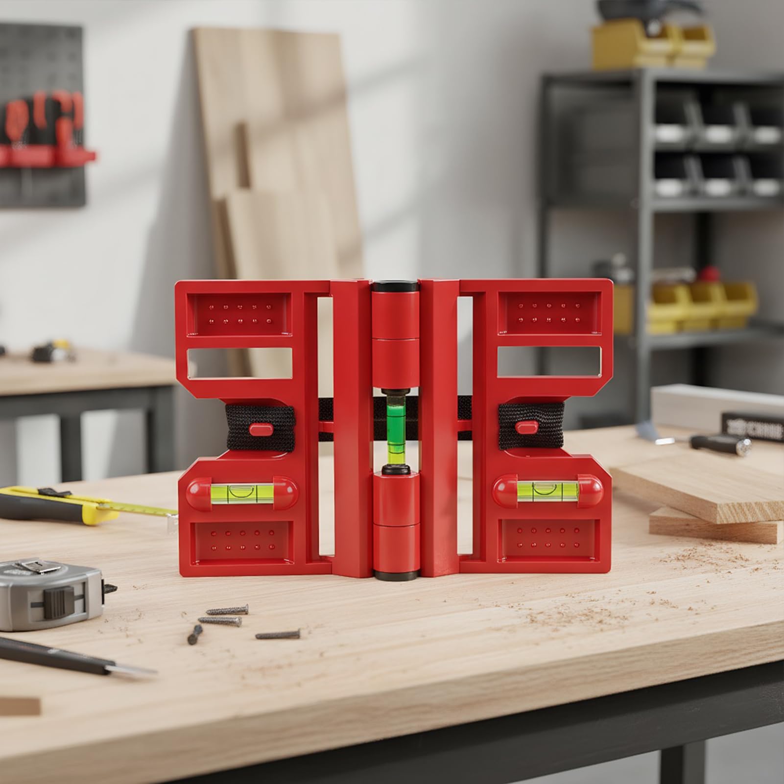 Nivellierhilfe für Pfosten | magnetisch, faltbar, verstellbar, Zubehör | Nivellierwerkzeug für Zäune | für Montage von Fenstern, Decken, Möbeln, Reparaturböden, Befestigung an Arbeitsplatten im