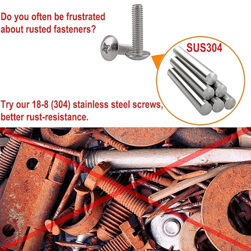 Miniatura 3 de Adiyer 120 tornillos métricos M4 x 20253035401.772 in tornillos de máquina surtido, tornillos de tracción de perilla de cajón de puerta de gabinete,