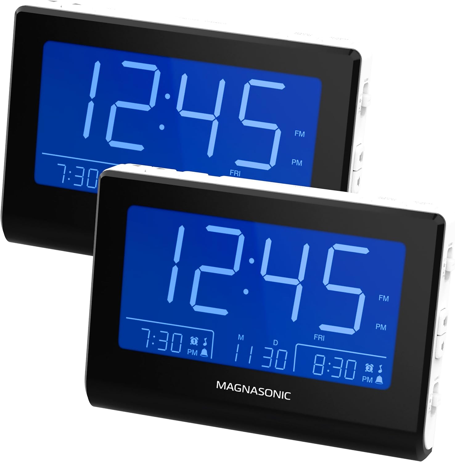 Magnasonic Alarm Clock Radio with USB Charging for