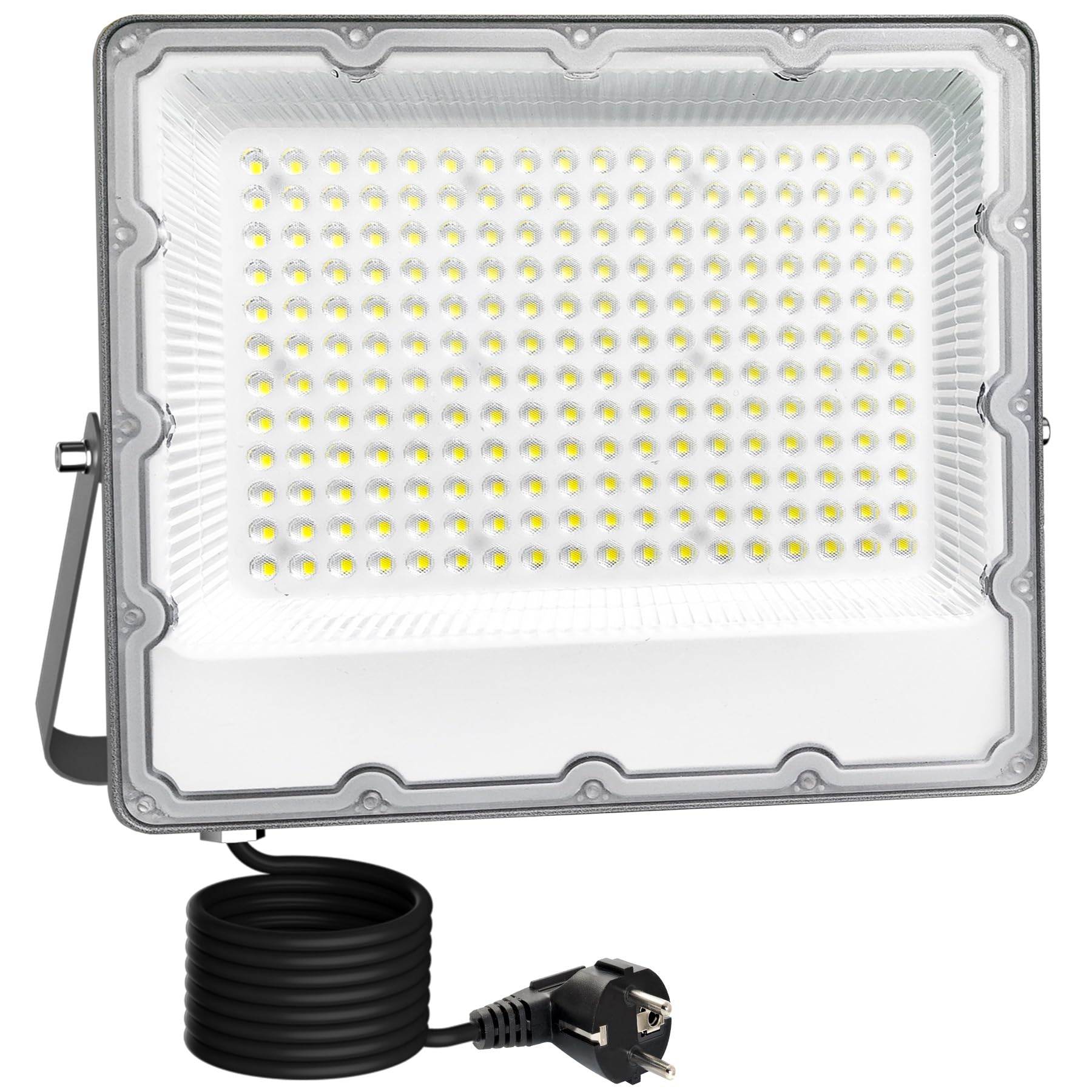 Faretto LED da Esterno 200W, IP66 Impermeabile Luce Bianca Fredda 6500K Faro LED Con Spina Schuko,20000 Lumen,220-240V AC 50Hz