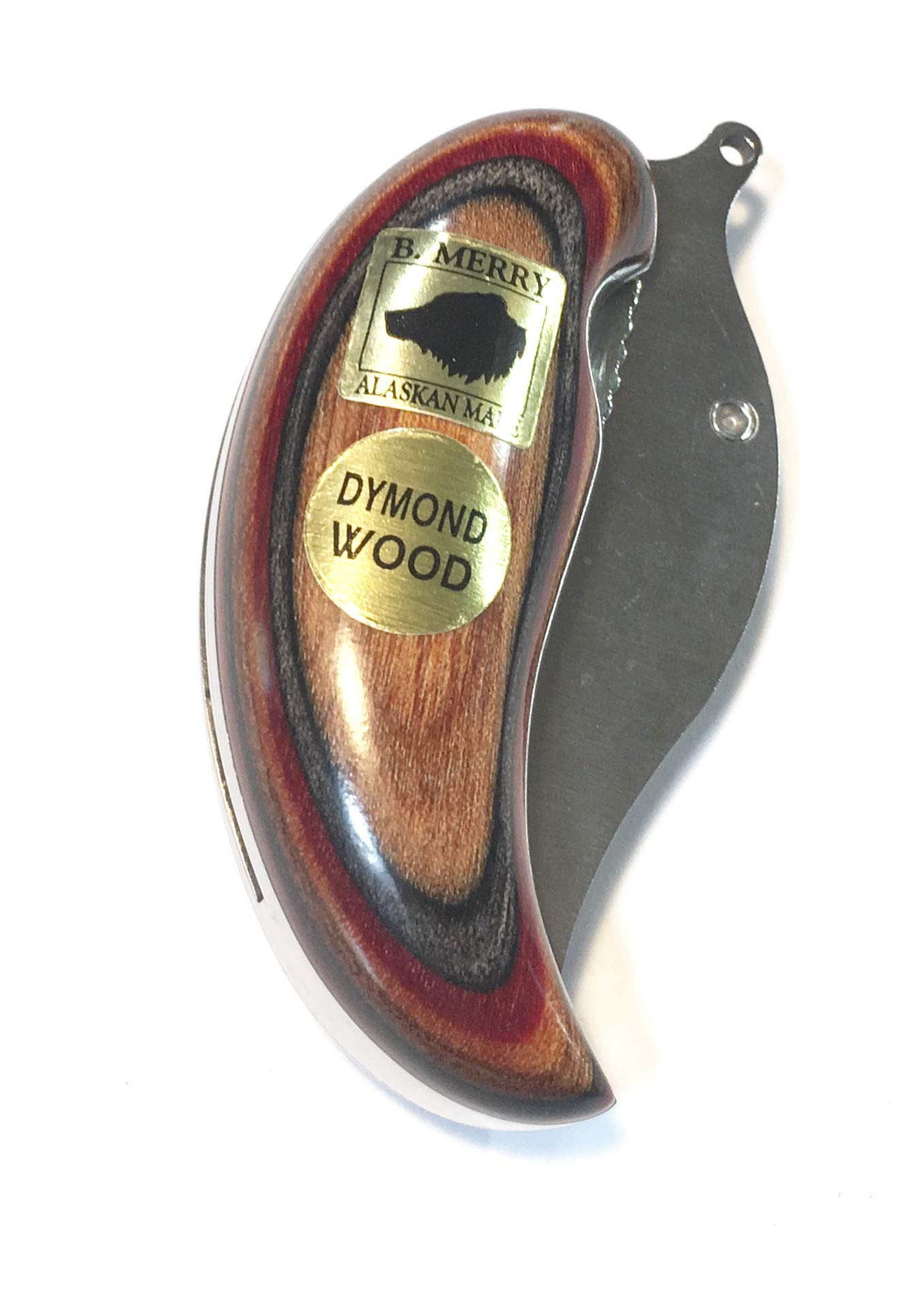 B.Merry Studio Made in Alaska Dymondwood Ulu Pocket Knife Folding