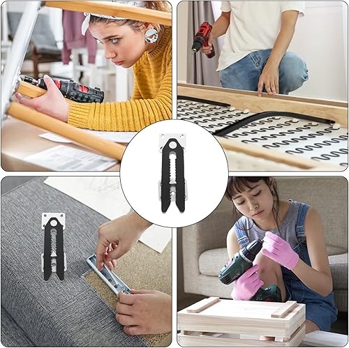 Miniatura 9 de TEHAUX 2 tornillos de hebilla de abrazadera, conectores duraderos de clip de sofá, cocodrilo útil entrelazado con accesorio de acero, ganchos