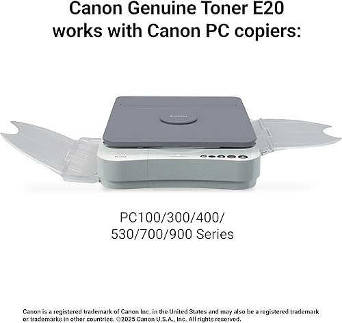 Miniatura 6 de Canon Tóner original, cartucho E20 negro (1492A002), 1 paquete, para copiadoras peronales Canon PC100  300400  530700  900 Series