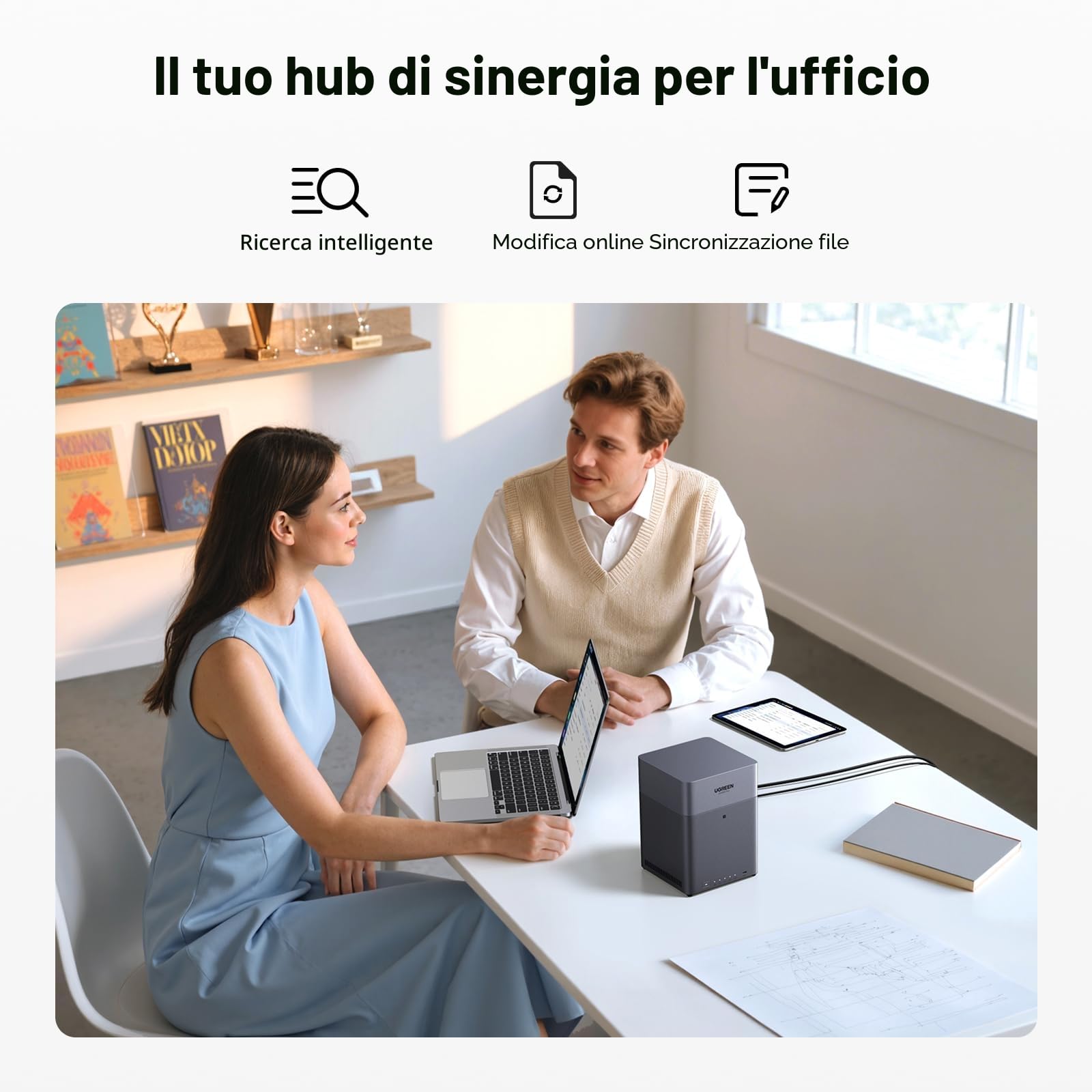 UGREEN NASync DH4300 Plus 4-Bay NAS mit 100W USB C Kabel (Diskless)