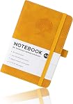 JUNART A6 Carnet de notes avec PU Couverture en cuir 192 Pages 14.5cm×9.5cm Carnet de papier premium, pour prendre note, bureau et voyage (rose)