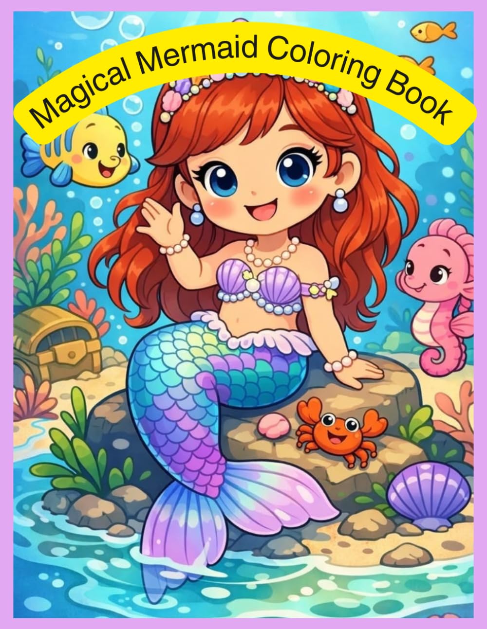 Magical Mermaid Coloring Book: Fun and Easy coloring pages for kids