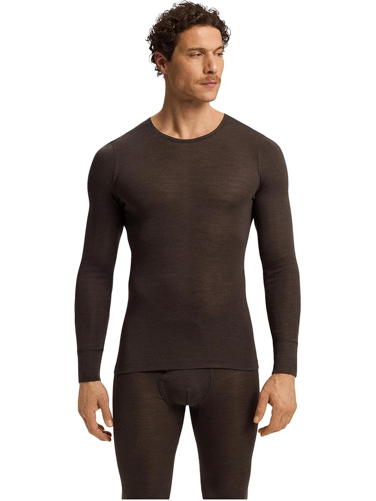 Brown Hanro Woolen Silk Long Sleeve Shirt