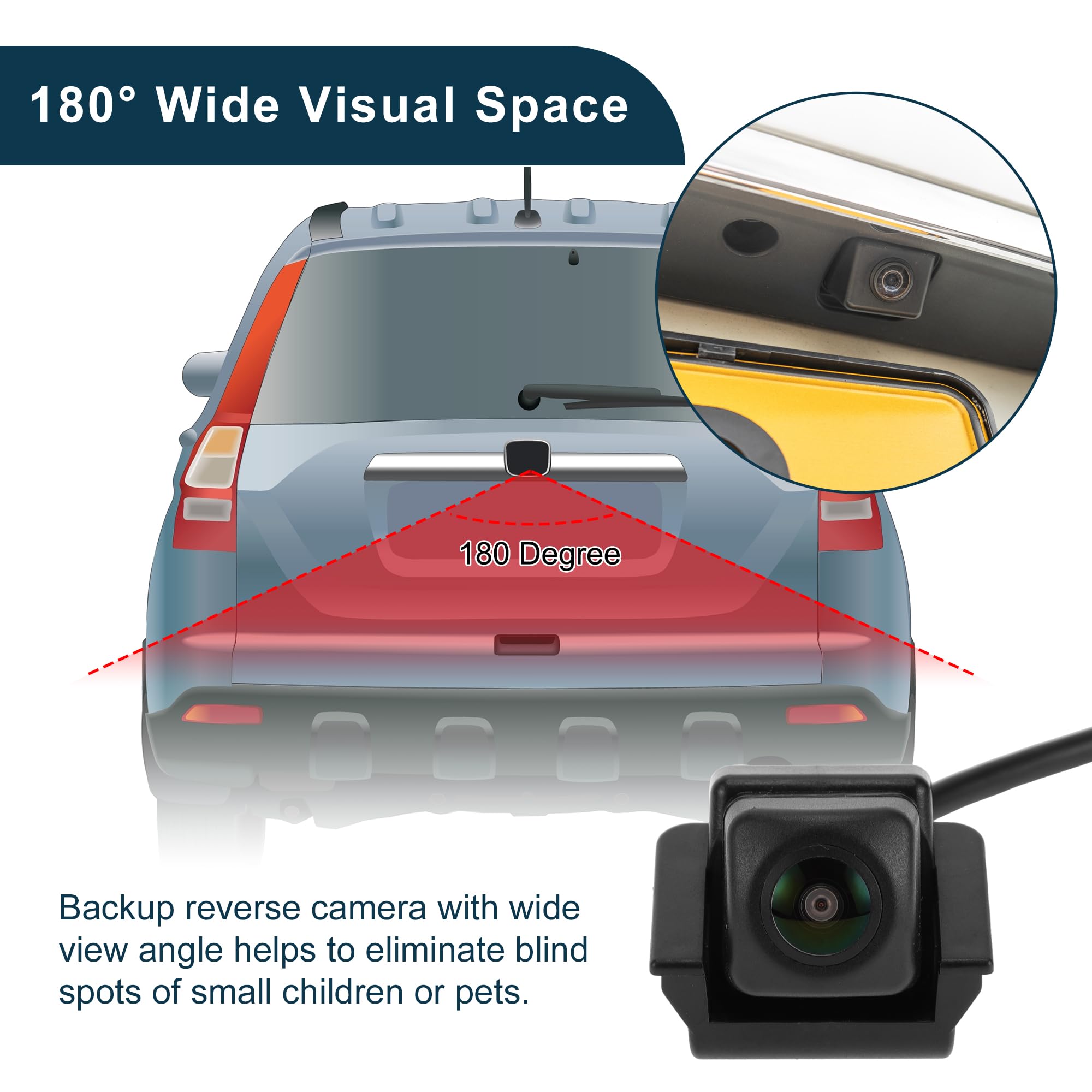Telecamera Posteriore Per Honda CRV 17-20 1pc | Angolo Di Visione 120-180 Gradi, Impermeabile IP68, Numero OE 39530TLAA01, Tensione 12V-24V, Visione Notturna