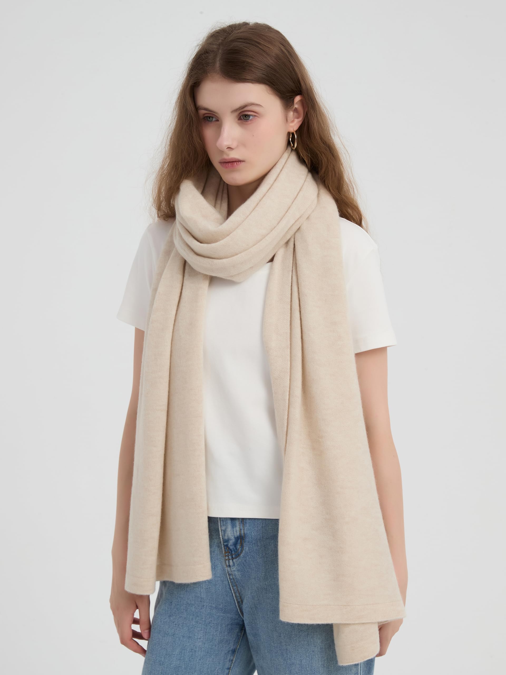 ACUSHLA Sciarpa da sera in misto lana merino, pashmina, da donna | Scialle caldo e leggero, pieghevole compatto per bagagli, ottima ritenzione del calore, accessorio da viaggio per volo