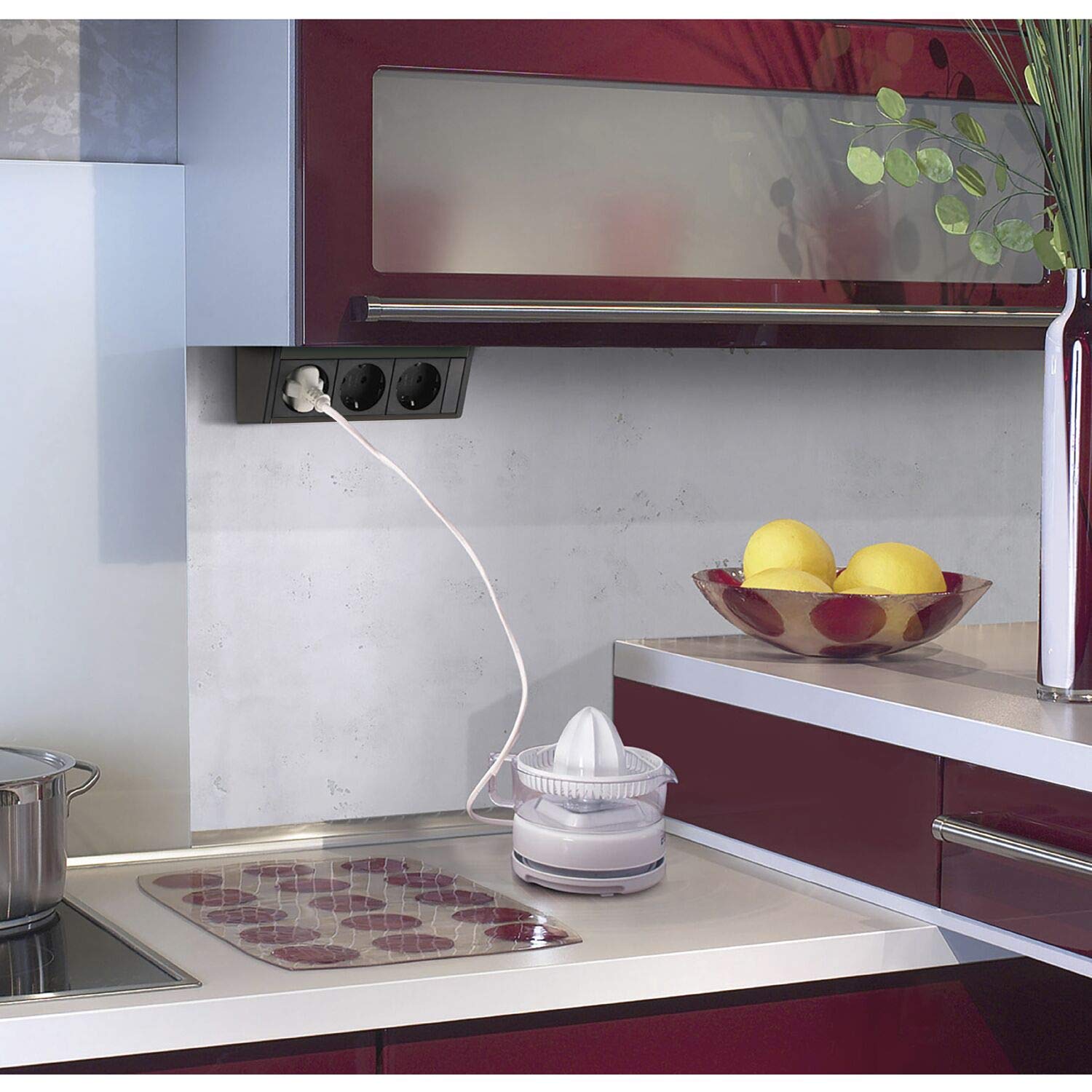 EVOline R-Dock 159800014900 Élément de prise 3 prises Schuko Noir