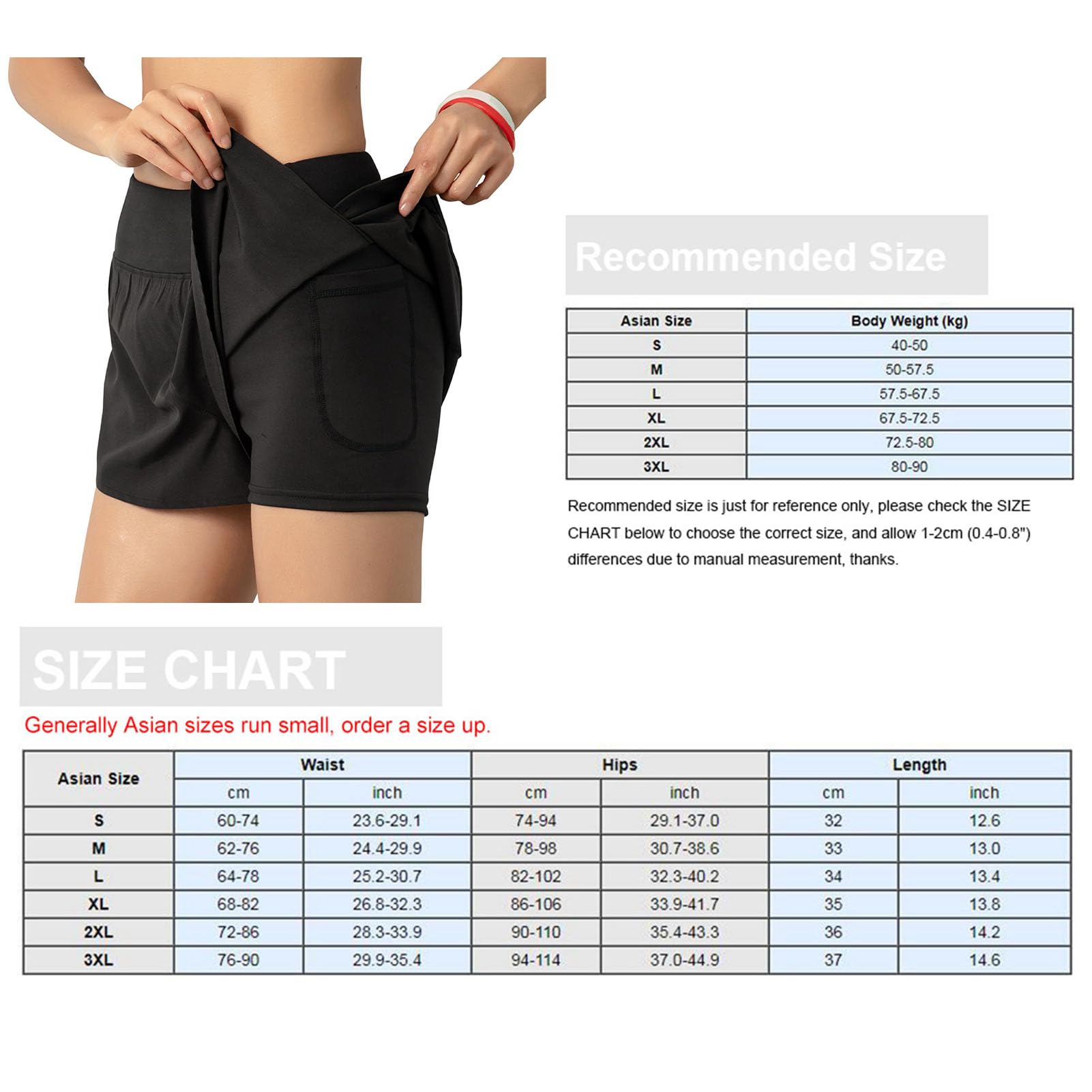 2 w 1 Kobiety Biegające Szorty z Szerokim Zasięgiem Kieszonkowym Warstwa Warstwy do Treningu Fitness Athletic Gym Homeswear, Sportowe Spodenki