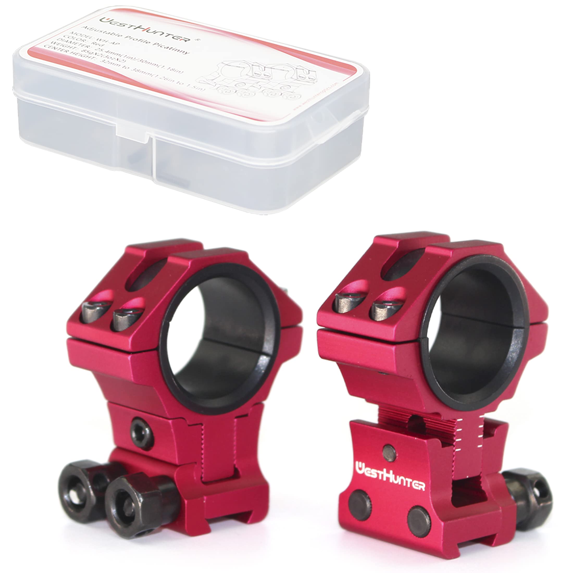Red Scope Rings Vortex Scope Optics Adjustable Height Dovetail Scope Rings 30/25.4 Mm ...