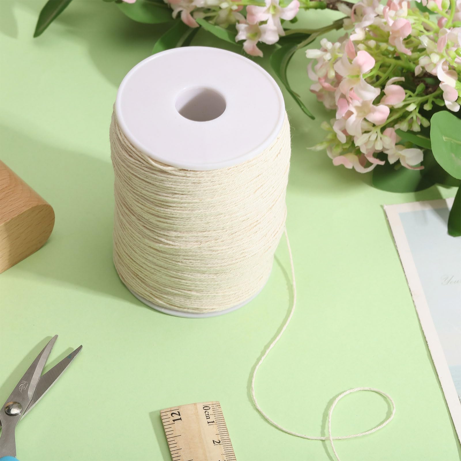 FREEBLOSS Sashiko - Hilo de bordar (400% algodón, 100 m, 4 hebras, color blanco para costura a mano para trabajos de aguja