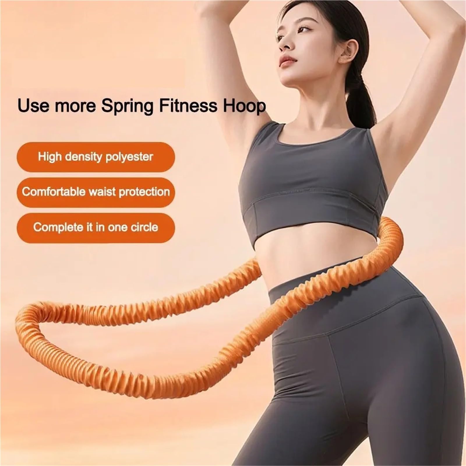 Pieghevole Hula Hoop Tubo pieghevole a molla Cerchio for yoga Rimbalzo Fitness Trainer for la vita in tessuto non for esterni per la perdita di peso