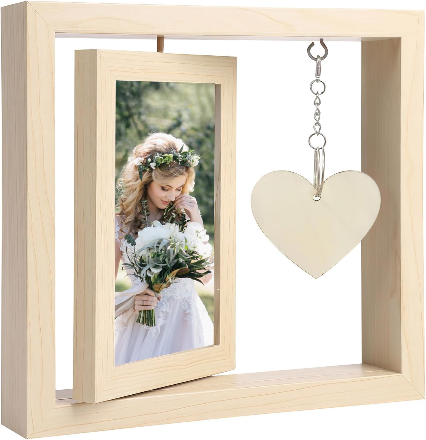 Cinnani Cadre Photo 10x15 Cm En Verre, Lot De 2 Cadre Photo Sur Pied, Plexiglas Transparent à Poser Sur La Table, Decoration Photo Pour Les Mariages, Les Maisons, Les Studios, Argentés