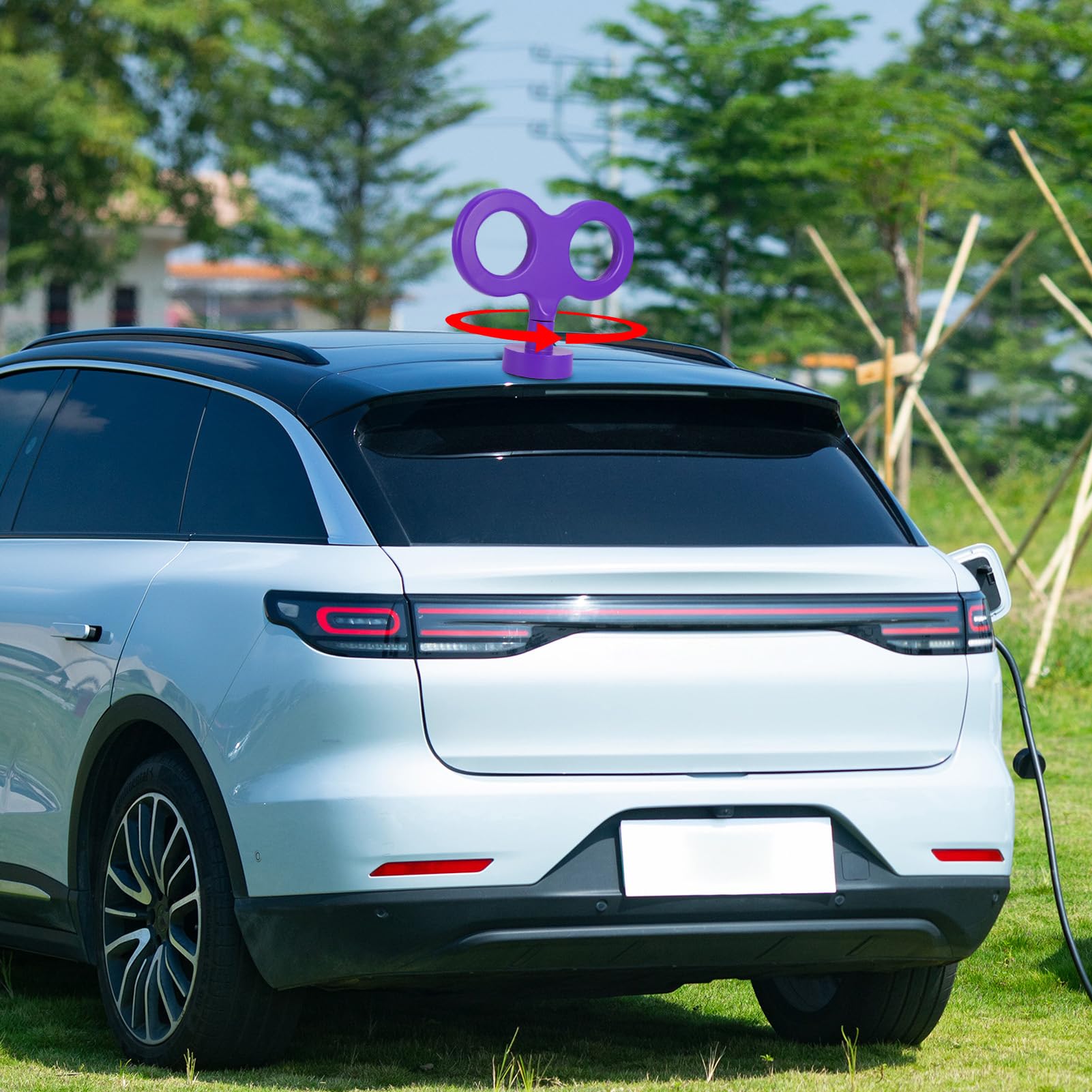 Chiave a molla rotante per auto , ornamento per cofano elettrico, accessorio esterno per vacanze, parte posteriore 'auto, occasioni speciali | accessorio esterno per vacanze, parte posteriore 'auto, occasioni speciali
