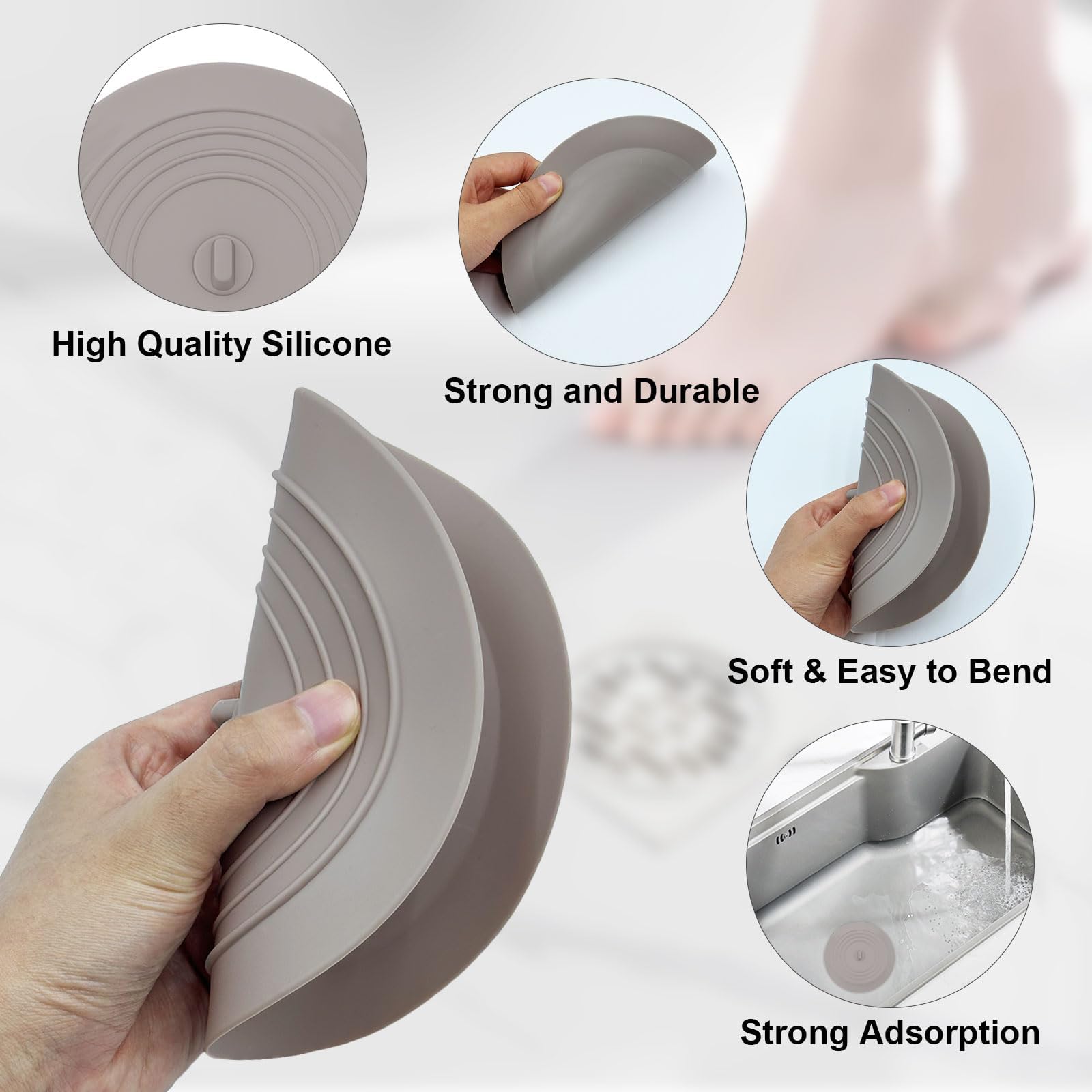 Tapón de bañera de silicona, 3 piezas Tapón de drenaje Tapón de bañera universal, Tapón de fregadero de cocina, lavabo de baño, tapón de bañera para ducha, bañera, lavabo, fregadero
