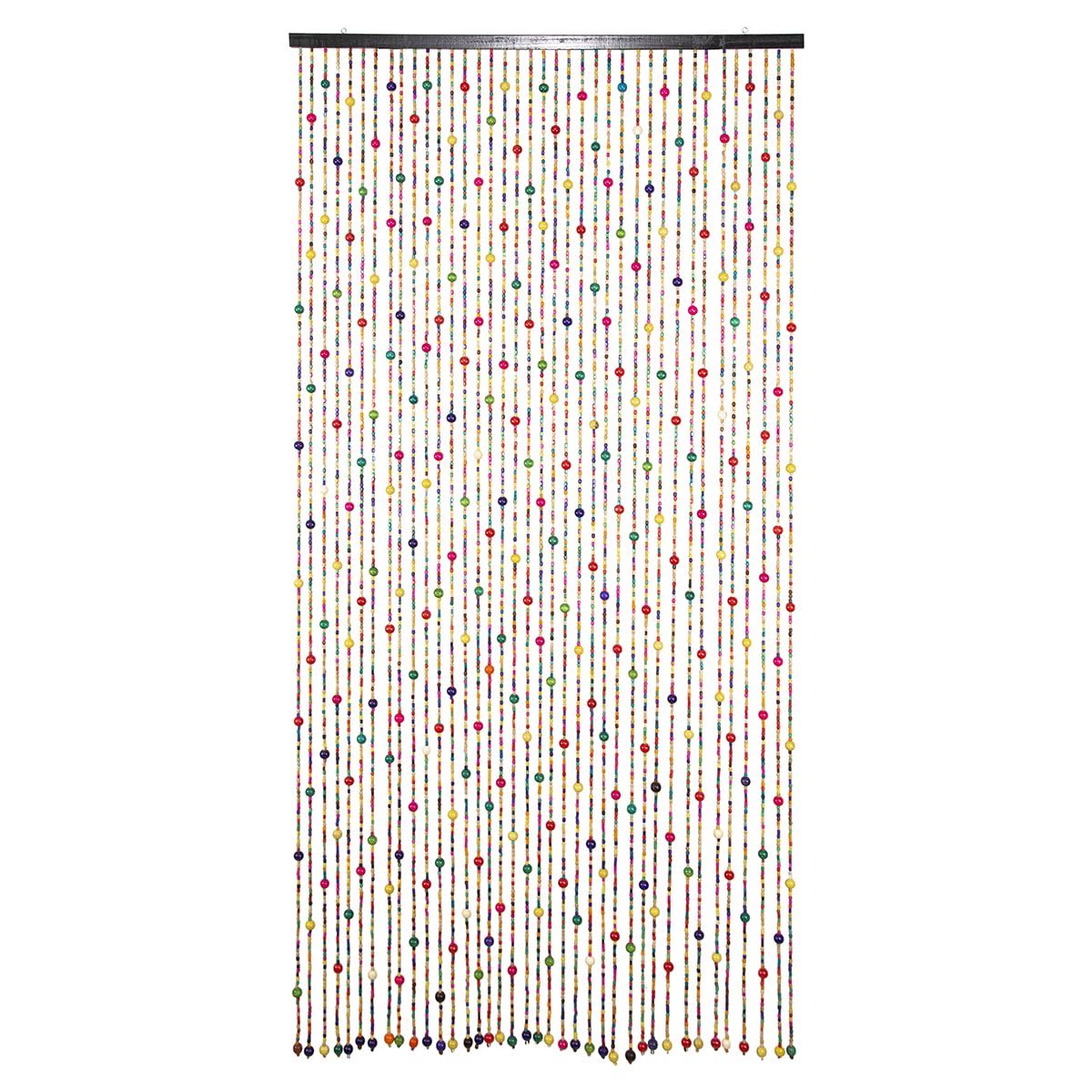 CHZIMADE 38 Strands Colorful Wooden Beaded Door Curtain 90x190CM Bead Curtain for Doorway Handmade Bamboo Hanging Door Fly Screen Curtain (190x90cm(38 Strands))