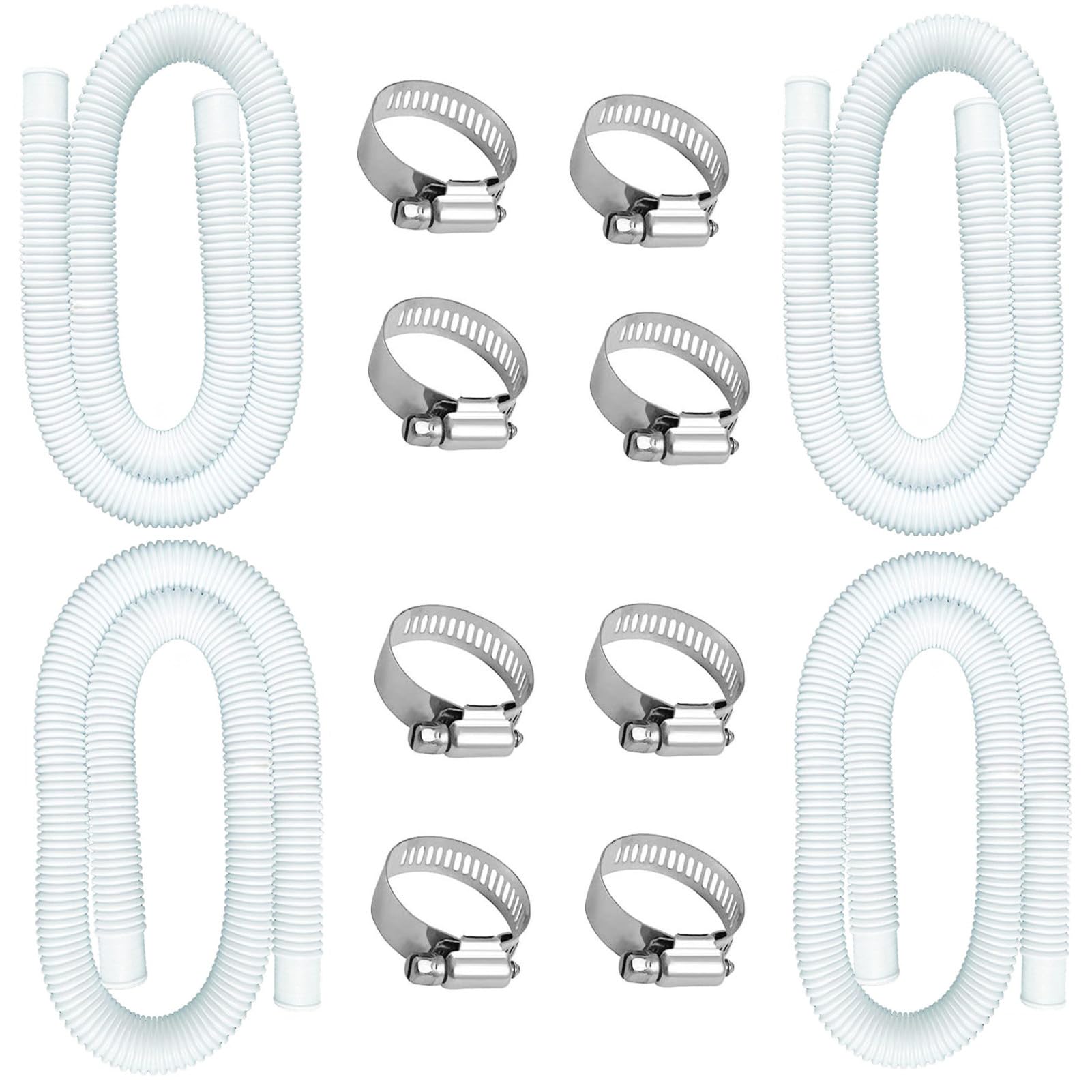 Photo 1 of 4 Pack Pool Filter Replacement Hose 1.5", 59" Long pool pump replacement hose Kit for Above Ground Pools, Compatible with Pump Model 607, 637?330 GPH, 530 GPH, and 1000 GPH New