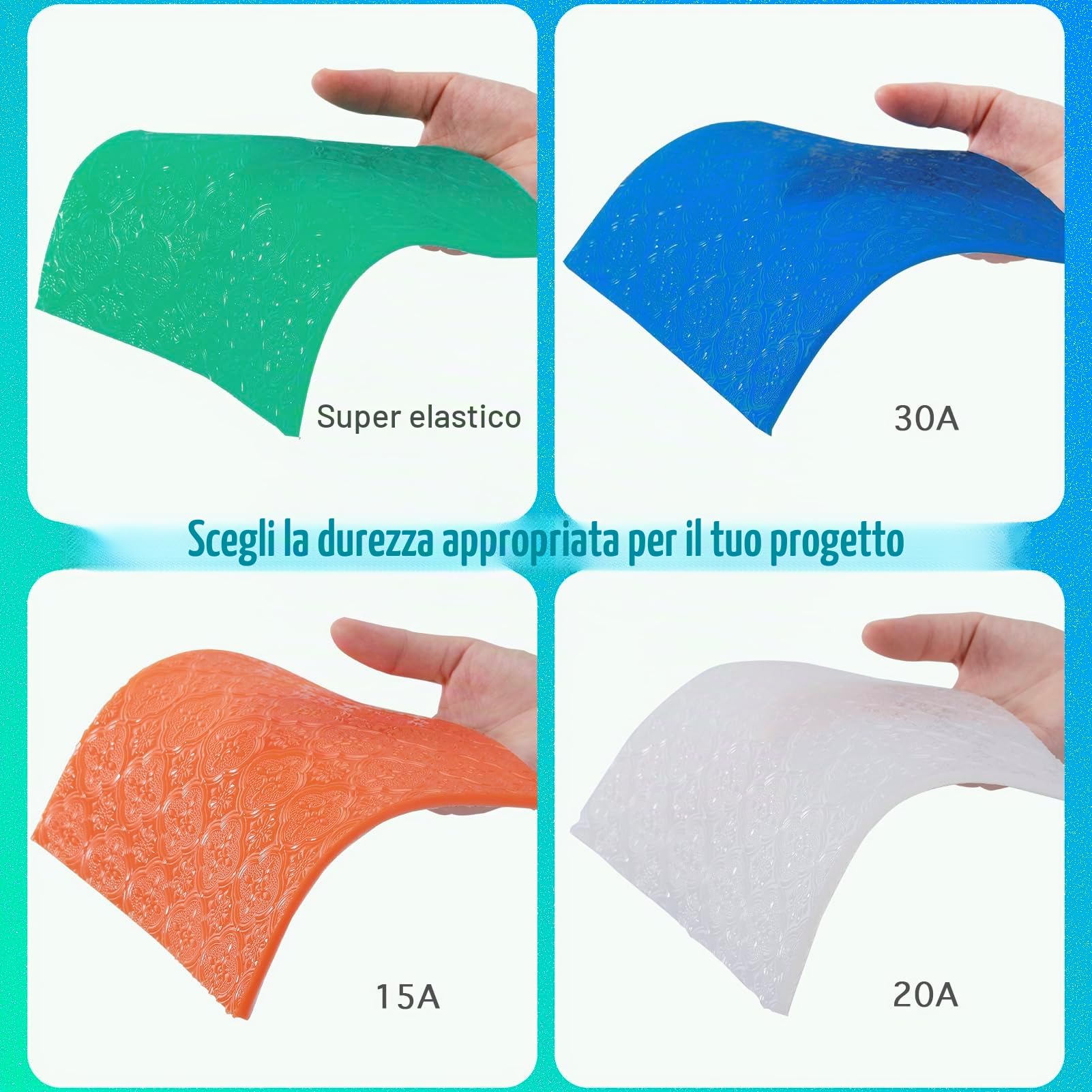 BBDINO Kit per la produzione di stampi in silicone, silicone liquido 30 A 2000 g, auto-degassaggio e silicone al platino per la fabbricazione di stampi, miscela 1A : 1B, ideale per lo stampaggio di