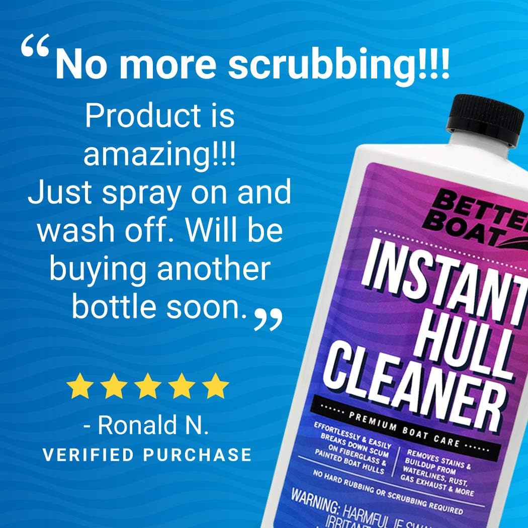 Better Boat Hull Cleaner for Fiberglass and Painted Boats Cleaning Marine Stain Remover 32oz : Sports & Outdoors