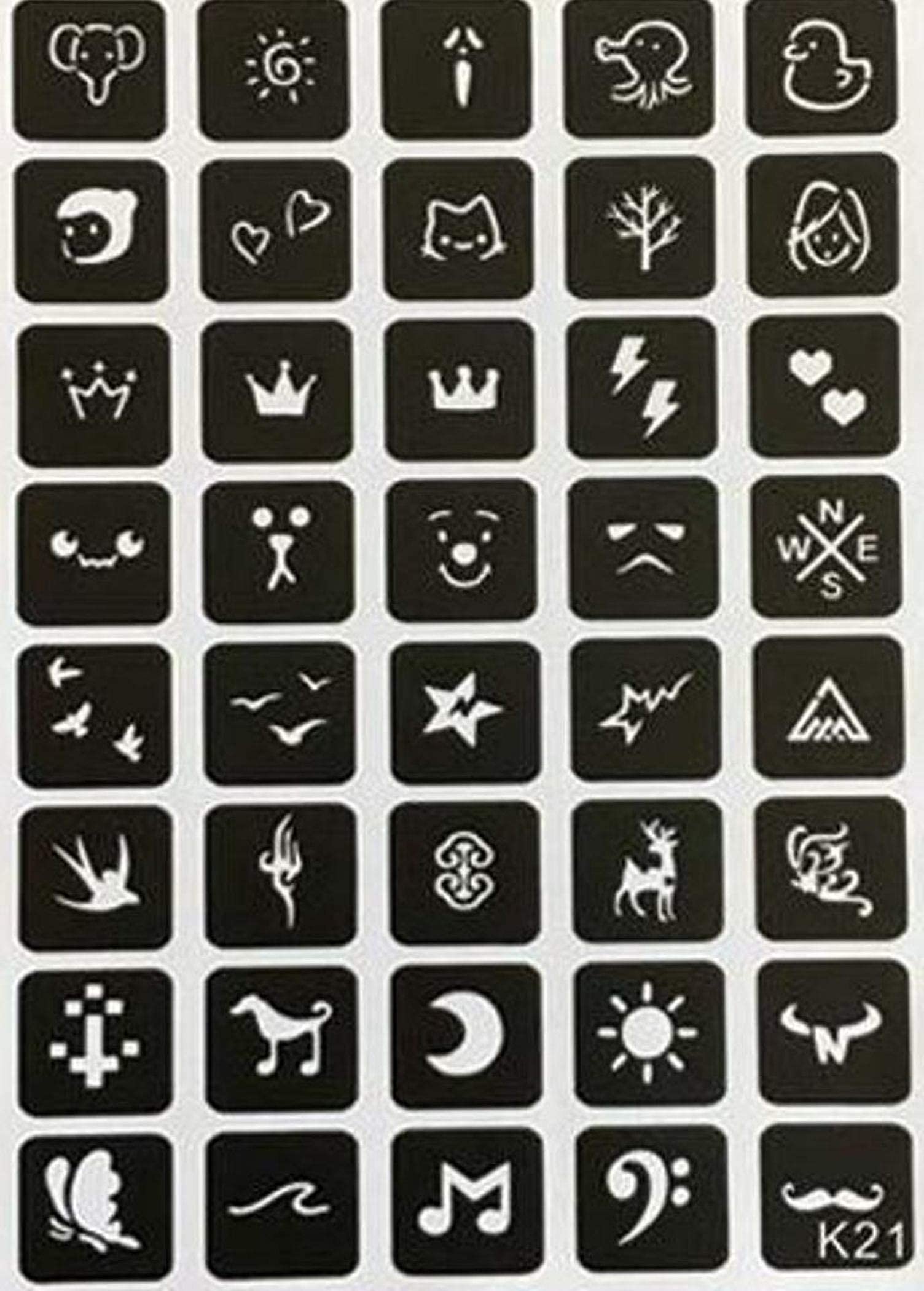 Ivana's Heena Mehandi Tatto Stencil Set for | Hand | Body | Fingure | Face | Heena Art Temporary Tatto for Kids, Girls & Women, Design - NIV-389-image-20