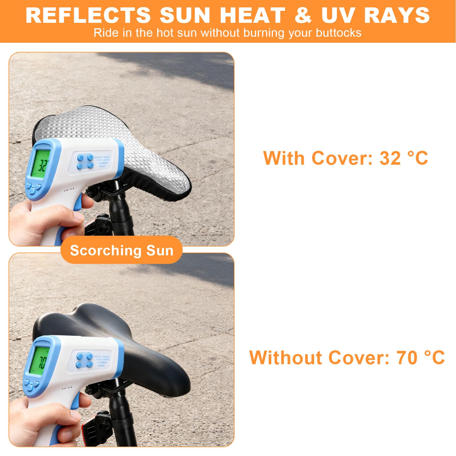 2PCS Copri Sella Bici Imbottito con Copertura Impermeabile, Coprisella Bici Impermeabile Cuscino Ergonomico per Coprisella Bici Imbottito da Donna e da Uomo Adatto alla Maggior Parte delle Biciclette