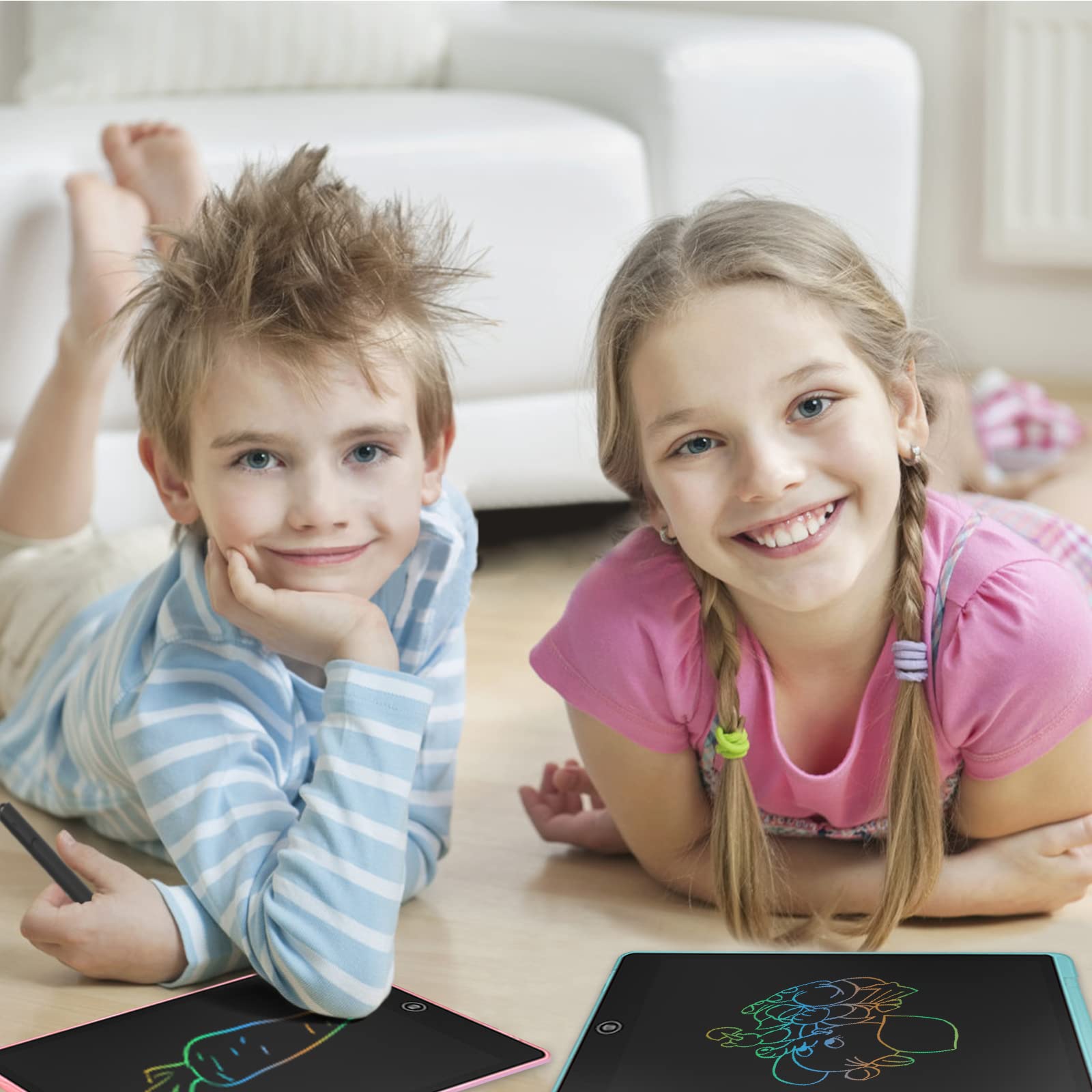 GUYUCOM Lavagna magica LCD da 12 Pollici, per bambini, vassoio colorato, lavagna da disegno, lavagna elettronica, grande giocattolo per regalo per ragazzi 2, 3, 4, 5, 6, 7 anni
