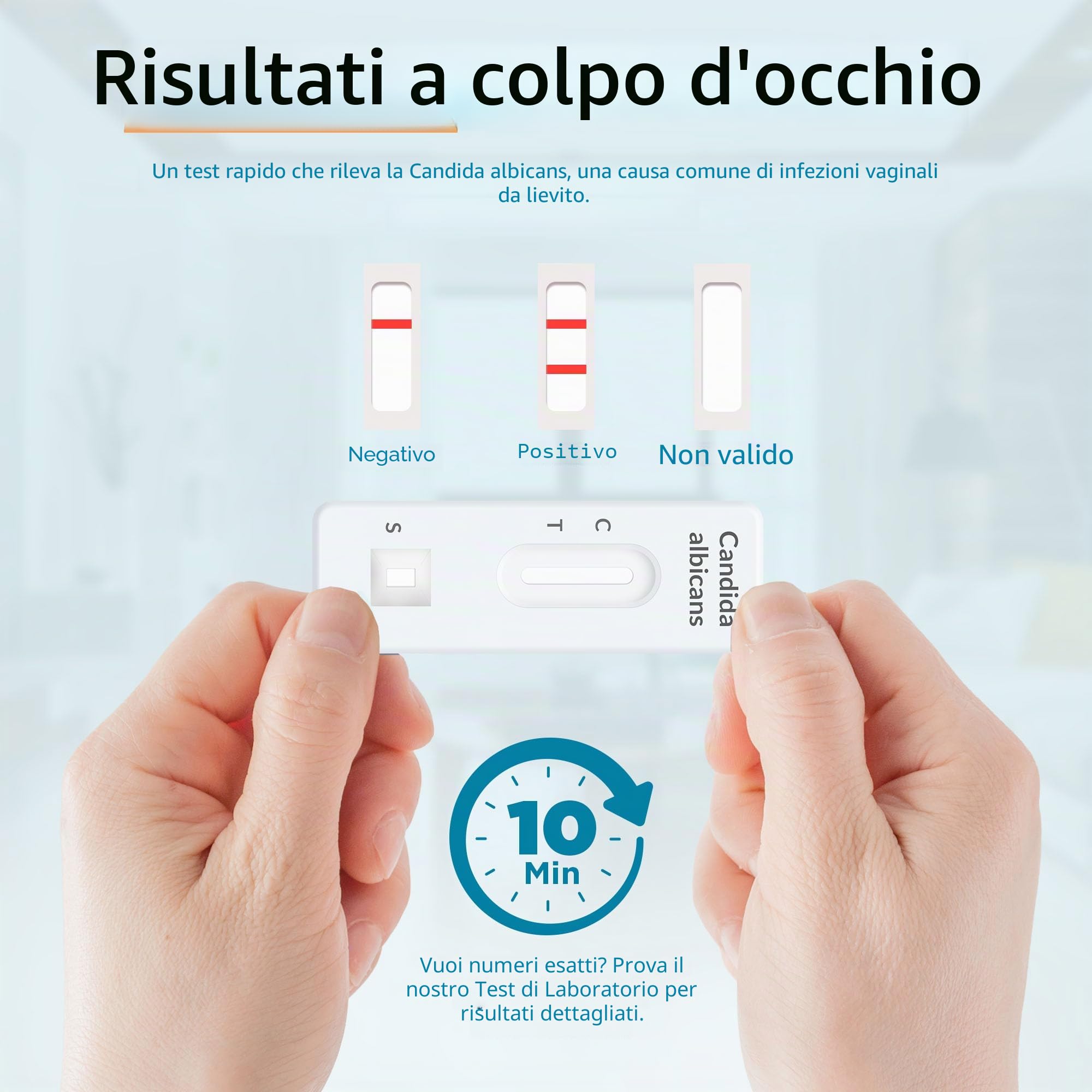 GetTested Kit per Test Candida a Casa - Kit per Test Rapido del Mughetto per Donne, Tampone Vaginale Candida Albicans Auto-Test, Risultati Rapidi e Accurati