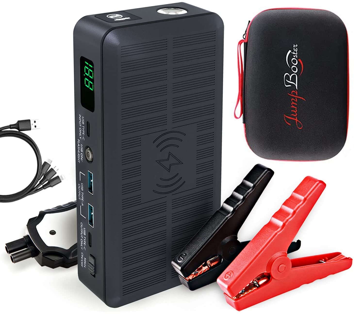 Portable Car Jump Starter, 2000 Amp Jump Starters, 12-Volt UltraSafe Lithium Car Battery Jump Starte