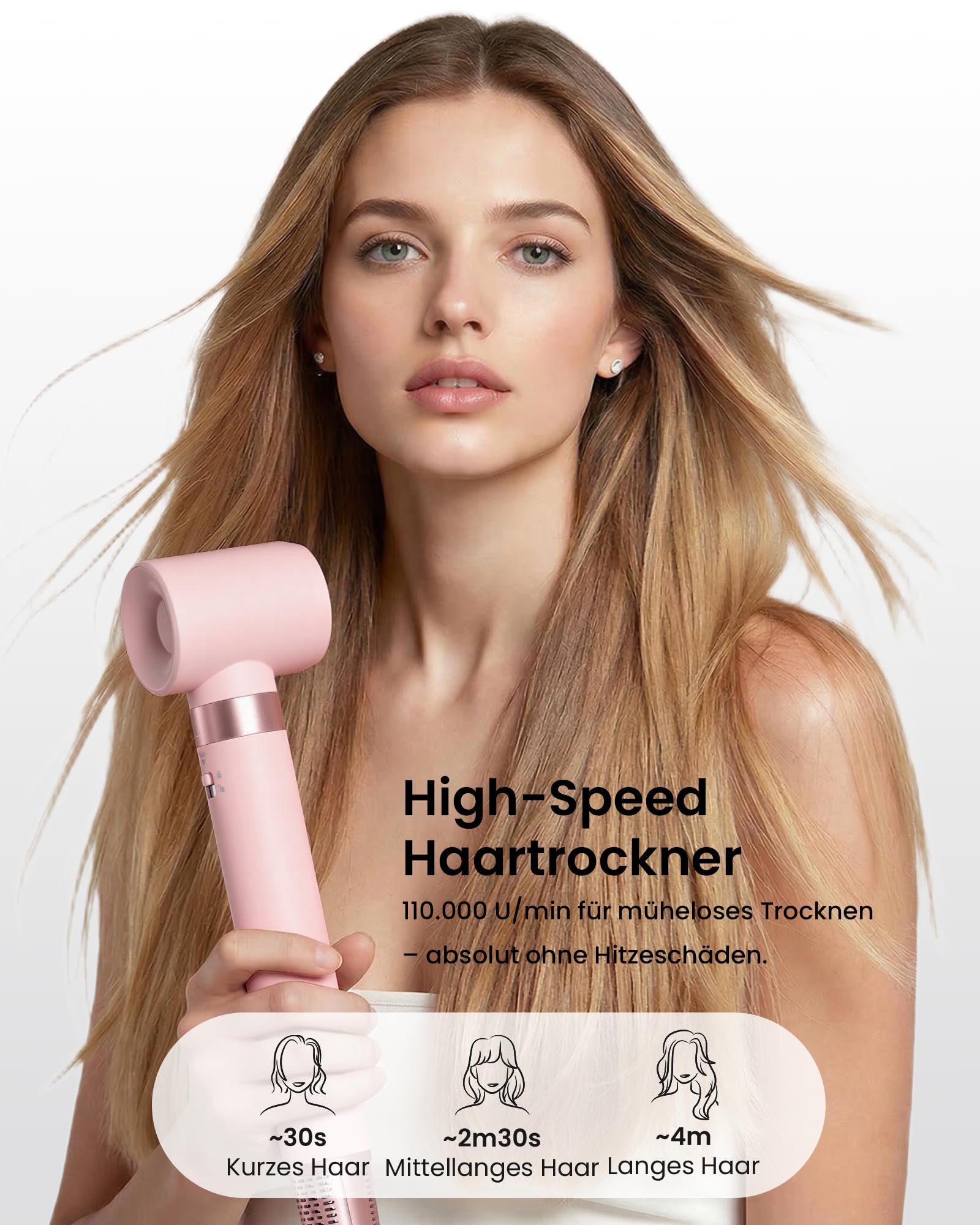MESCOMB 6-in-1 Airstyler mit Diffusor, Warmluftbürste mit Auto-Wrap Lockenstab, Ionen Haartrockner Bürste mit Volumenbürste & Glättbürste, Hairstyler für Locken, Glätten, Volumen, mit Reisetasche