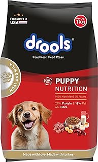 Drools Puppy Dry Dog Food 1kg | Meat and Milk Flavour | Supports Healthy Brain Development and Cognitive Function | Antiox...