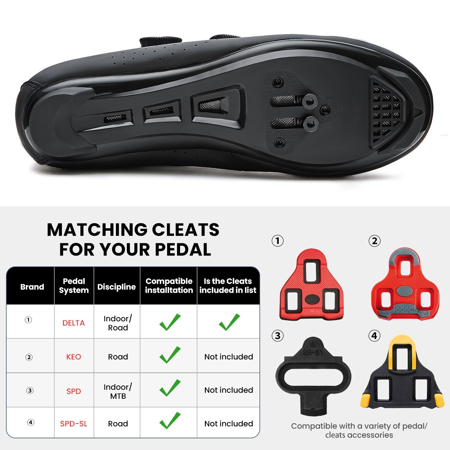 Scarpe da Ciclismo da Uomo Scarpe da Bici da Strada Compatibile con SPD e Delta Blocco Pedale Scarpe da Bicicletta Compatible with Peloton Antiscivolo Traspiranti