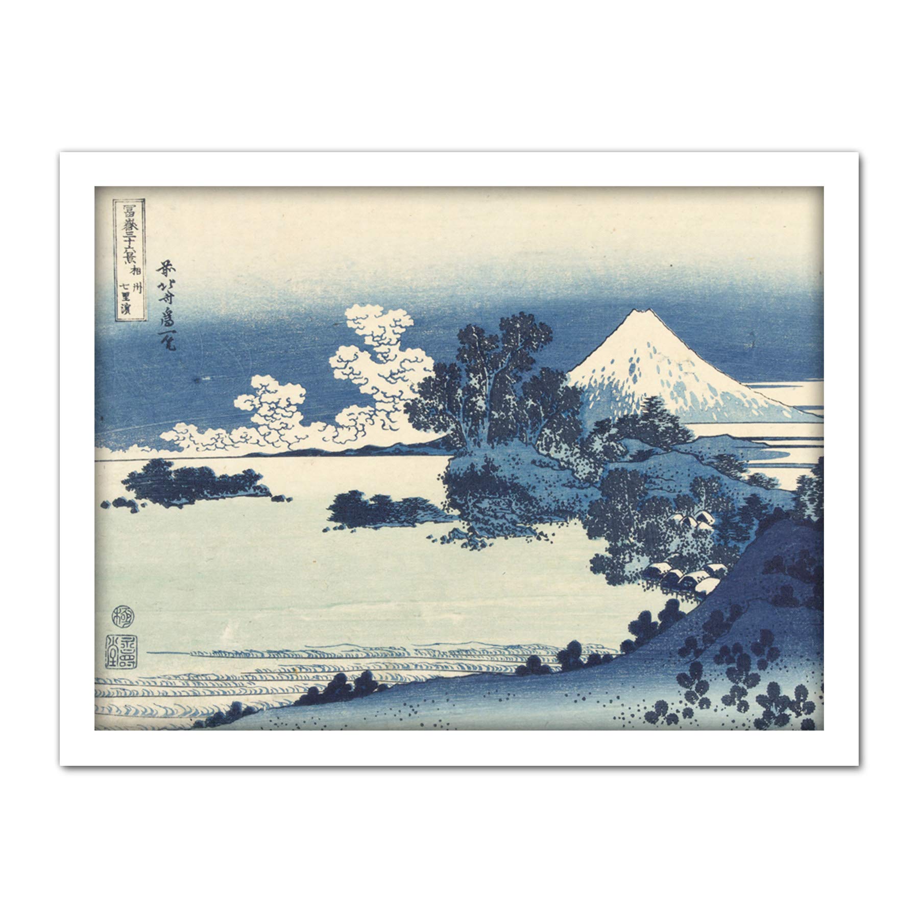 Artery8 Hokusai Beach Of Shichirigahama Province Of Sagami Artwork Framed Wall Art Print 18X24 Inch