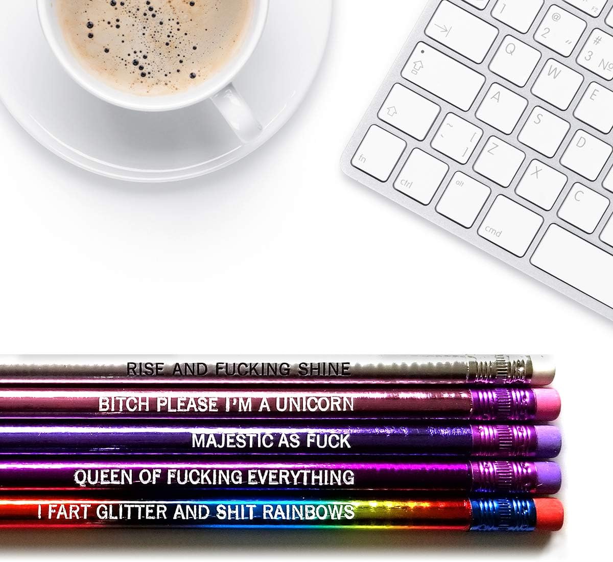 Fresh Prints of CT Majestic AF - Inspirational Pencils Engraved With Funny And Motivational Sayings For School And The Office