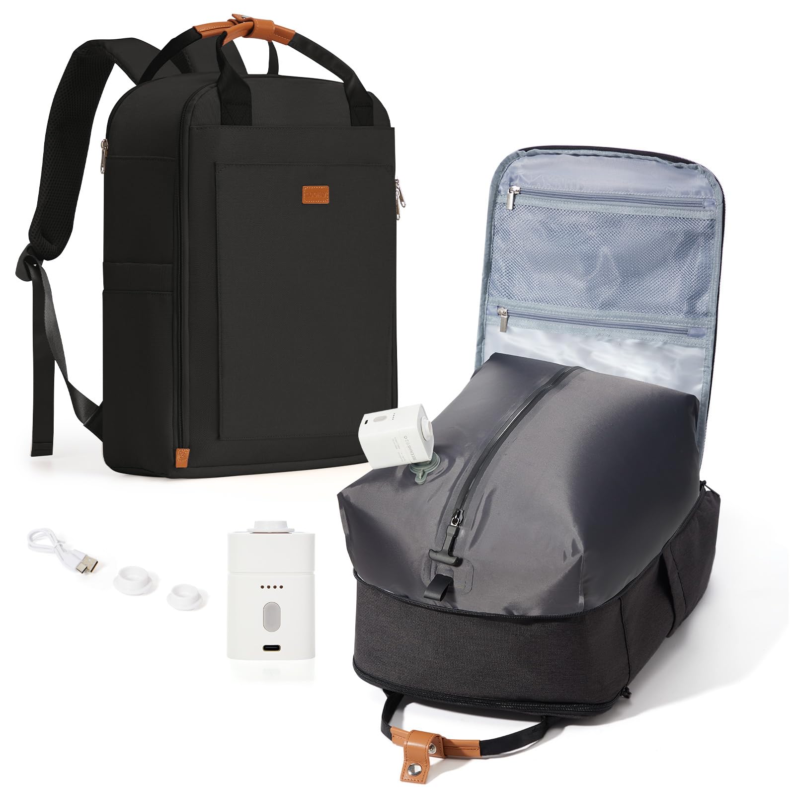 SZLX Zaino Ryanair 40x30x20 Sottovuoto con Pompa Zaino Ryanair 40x20x25 Donna Zaino da Viaggio Wizzair Bagaglio a Mano Uomo per Laptop da 14 Pollici Borse da Cabina 45x36x20 Easyjet con Porta Scarpe