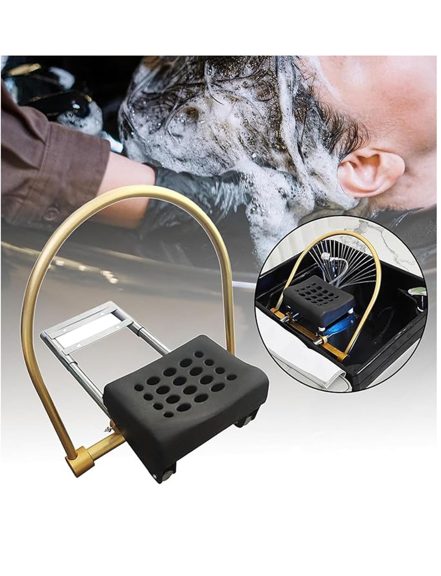 Water Circulation Frame With Pillow Set, 180° Adjustable Head Spa Equipment, With Water Pump And Metal Fasteners, Suitable for Massage Showers In Hair Salons