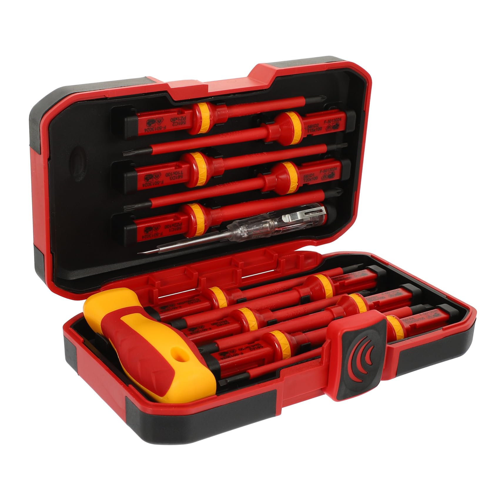 Juego de 13 Destornilladores Puntas Magnéticas Aislados para Electricista de Acero Vanadio y Estuche Portátil para Trabajos Tornillos