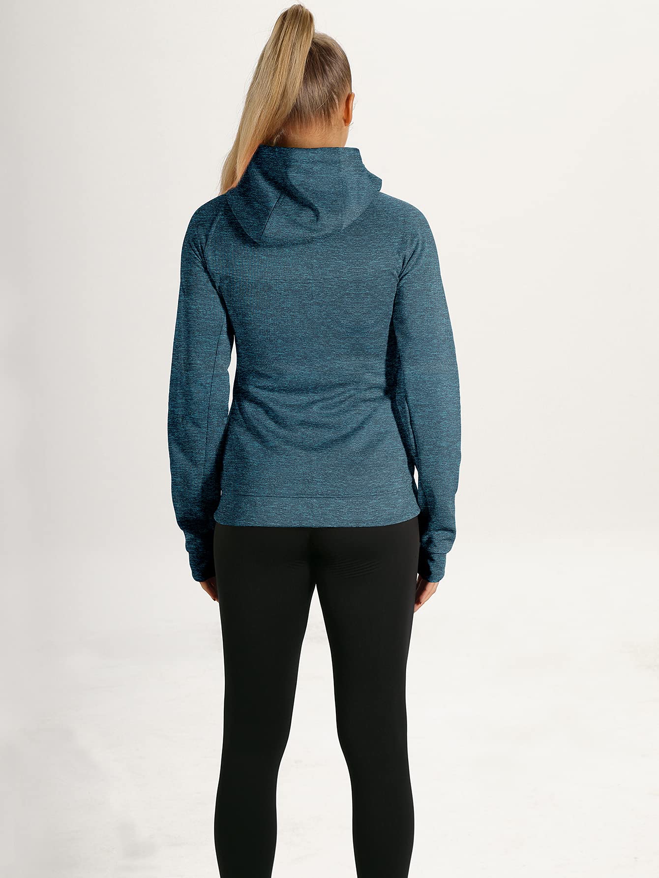 icyzone Veste de Sport pour Femme - Sweat à Capuche Poignets élastiques avec Trous de Pouce pour l’Exercice, la Gym et Autres Sports - 3