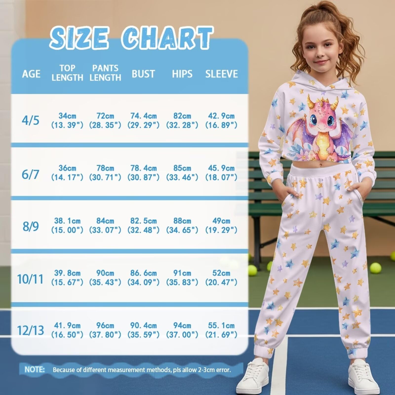 Dziewczęcy dres treningowy, 2-częściowy strój do zabawy, crop top, bluza z kapturem, dla dziewczynek, zestaw sportowy