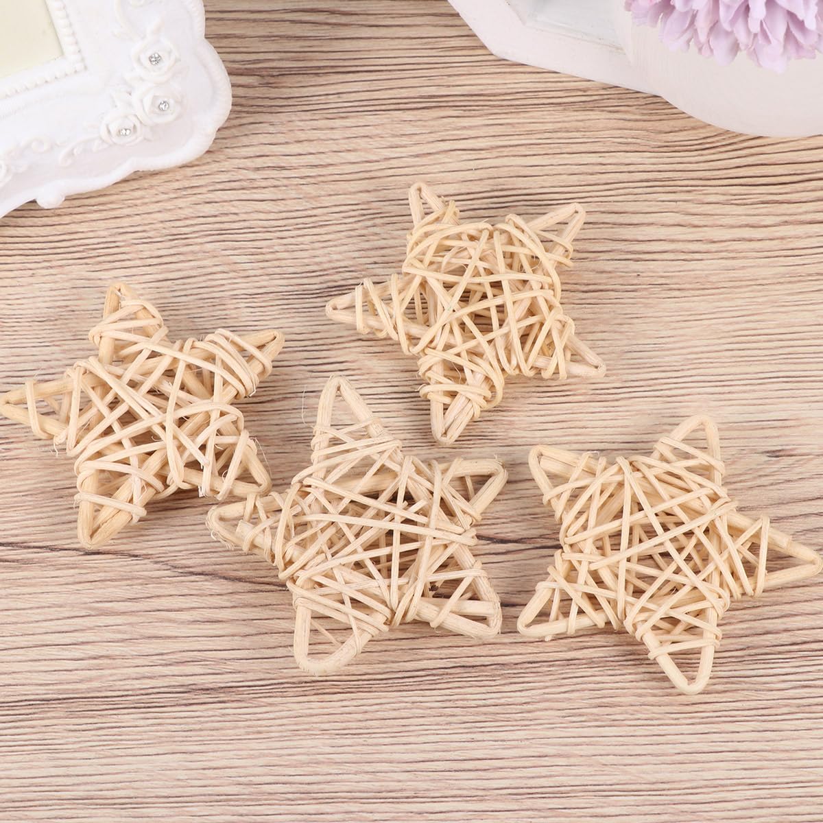 POPETPOP Rabbit Chew Toy 12 Pcs Willow Balls Pentagram Star for Guinea Pigs Bunnies Chinchillas - Image 2