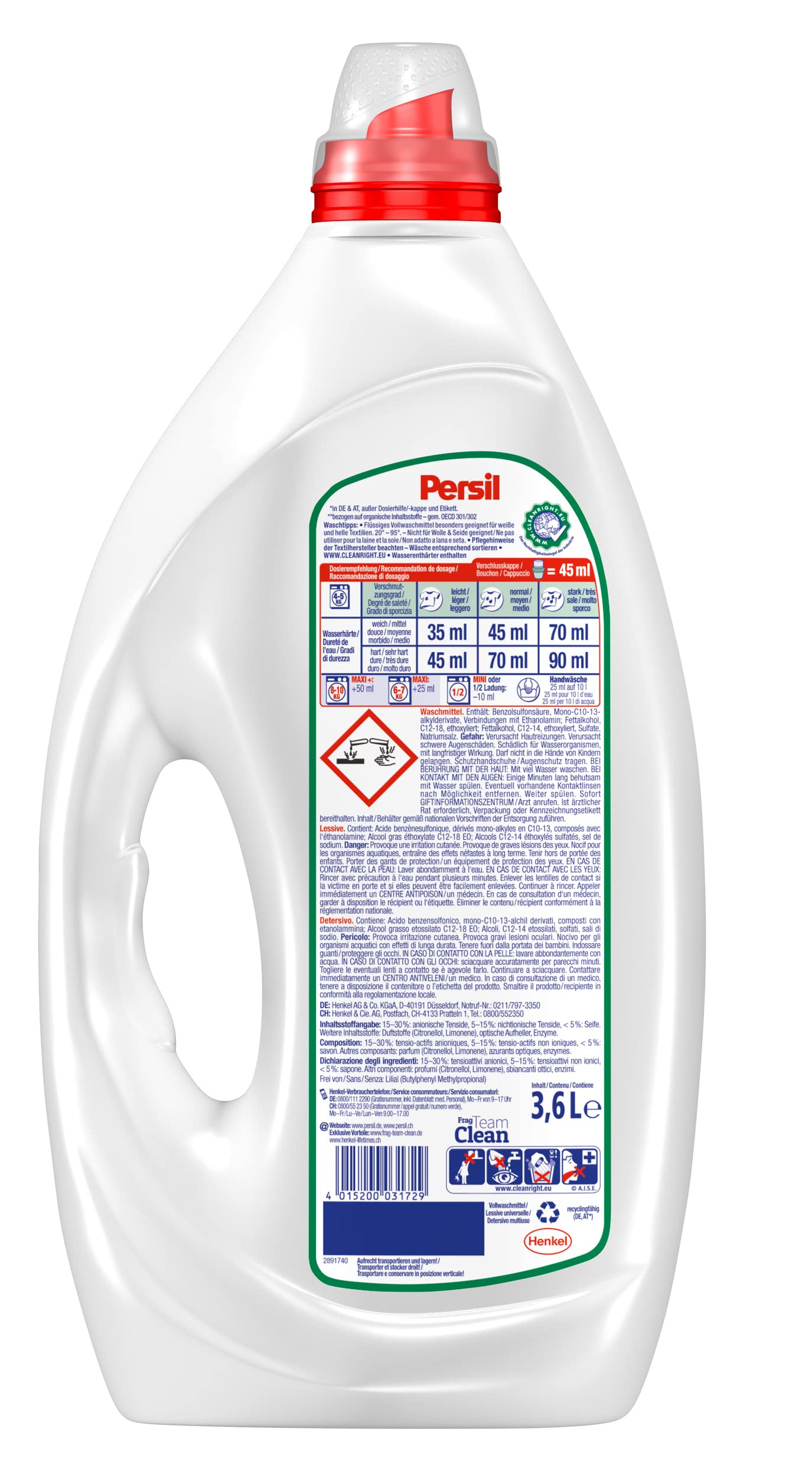 Persil Uniwersalny żel Kraft-Gel 80 prania, płynny środek piorący z technologią głębokiej czystości, do pralki, skuteczny od 20°C