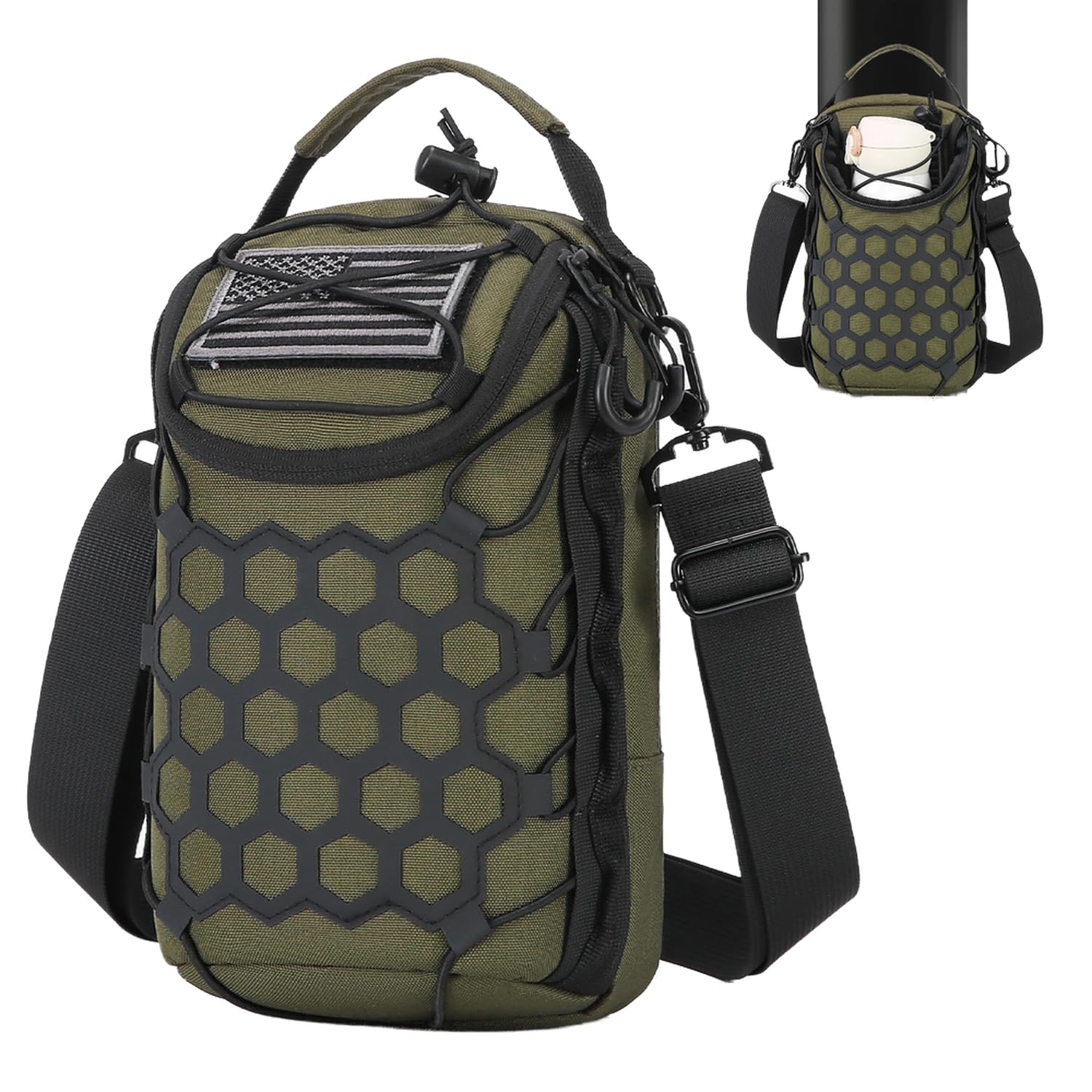 WOISIASO Small Magnetic Gym Bag, Mini Water Bottle Holder for Men and Women,Versatile Crossbody Bag for Gym,Travel,Work