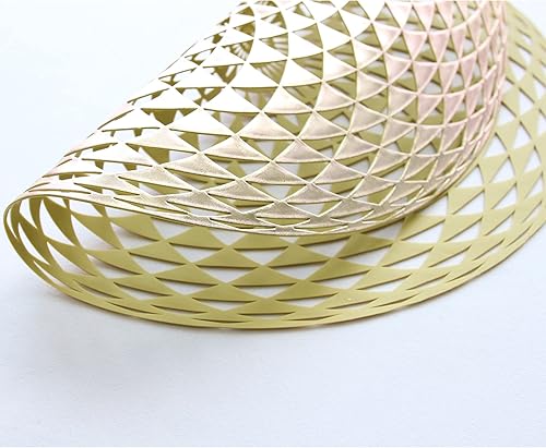 Miniatura 4 de Wintop - Juego de 6 manteles individuales redondos de vinilo prensado dorado metálico de 15 pulgadas para mesa de comedor