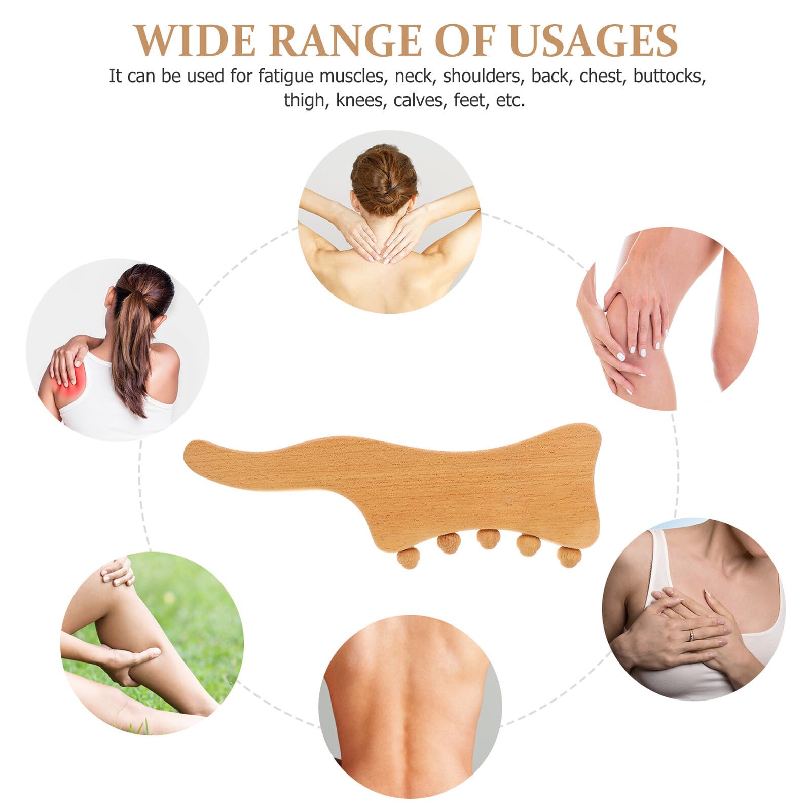 Strumento Gua Sha in Faggio per Massaggio Corpo, Uso Domestico