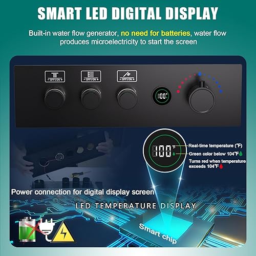 Vista 46 de Enga Sistema de ducha de doble cabezal, sistema de ducha de lluvia doble de 12 pulgadas + 6 pulgadas