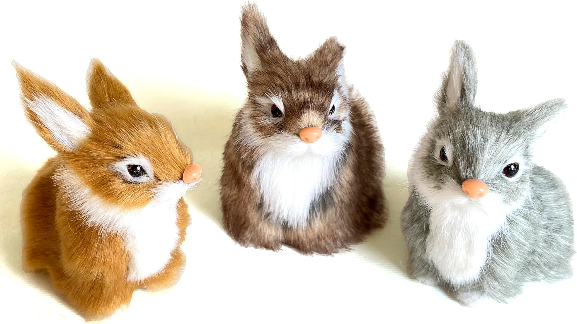 Amazon.com: RAZ Imports Faux Fur Rabbit Figurine Ornaments - Set of 2 ...